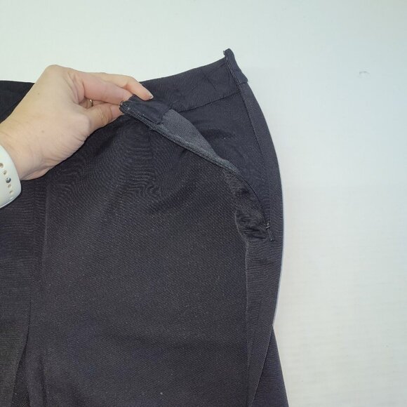 Peck & Peck Capri Pant Womens 8 Black Solid Textured Minimalist Capsule Side Zip - Picture 5 of 9